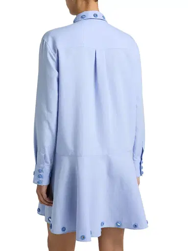 Cinq à Sept Women's Giulia Crochet Mirrors Mini Shirtdress - Rain Cloud | Thumbnail 5 Cinq à Sept Women's Giulia Crochet Mirrors Mini Shirtdress - Rain Cloud | Thumbnail 5