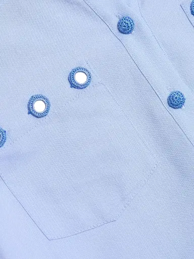 Cinq à Sept Women's Giulia Crochet Mirrors Mini Shirtdress - Rain Cloud | Thumbnail 7 Cinq à Sept Women's Giulia Crochet Mirrors Mini Shirtdress - Rain Cloud | Thumbnail 7