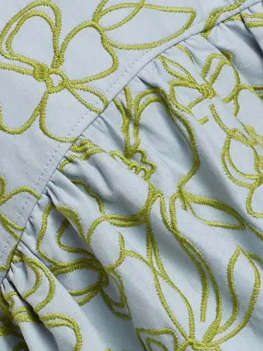 Cinq à Sept Women's Zoanne Linework Floral-Embroidered Cotton Midi-Skirt - Bluebell Pear Green | Thumbnail 7 Cinq à Sept Women's Zoanne Linework Floral-Embroidered Cotton Midi-Skirt - Bluebell Pear Green | Thumbnail 7