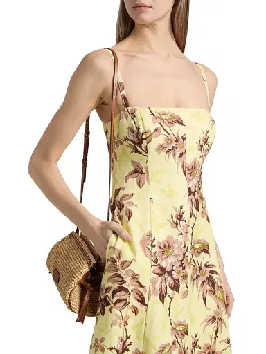 Cara Cara Women's Gimlet Floral Linen Midi-Dress - Windsor Lemon | Thumbnail 6 Cara Cara Women's Gimlet Floral Linen Midi-Dress - Windsor Lemon | Thumbnail 6