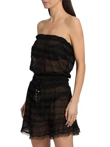 Ramy Brook Women's Swirl Lauryn Metallic-Knit Cover-Up Minidress | Thumbnail 4 Ramy Brook Women's Swirl Lauryn Metallic-Knit Cover-Up Minidress | Thumbnail 4