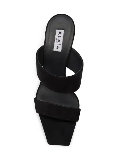 Alaïa Women's 110MM Suede Wedge Mules - Noir | Thumbnail 4 Alaïa Women's 110MM Suede Wedge Mules - Noir | Thumbnail 4