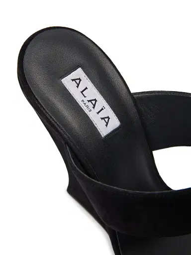 Alaïa Women's 110MM Suede Wedge Mules - Noir | Thumbnail 6 Alaïa Women's 110MM Suede Wedge Mules - Noir | Thumbnail 6