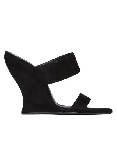 Alaïa Women's 110MM Suede Wedge Mules - Noir | Thumbnail 1 Alaïa Women's 110MM Suede Wedge Mules - Noir | Thumbnail 1