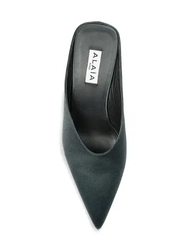 Alaïa Women's Point-Toe Wedge Mules - Blue Petrole - Size 11 | Thumbnail 4 Alaïa Women's Point-Toe Wedge Mules - Blue Petrole - Size 11 | Thumbnail 4