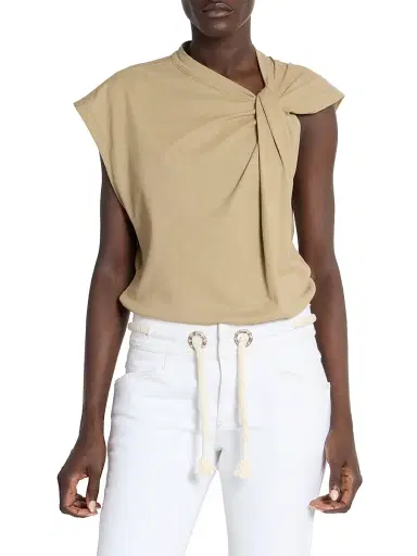 Isabel Marant Women's Nayda Cotton Twist Top - Light Bronze - Size Large | Thumbnail 3 Isabel Marant Women's Nayda Cotton Twist Top - Light Bronze - Size Large | Thumbnail 3