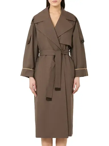 Max Mara Women's Oversized Water Repellent Twill Trench Coat | Thumbnail 2 Max Mara Women's Oversized Water Repellent Twill Trench Coat | Thumbnail 2