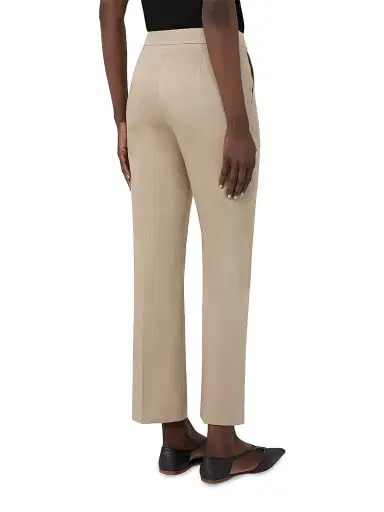 Max Mara Women's Slim Fit Cotton Satin Trousers - Kaki - Size 16 | Thumbnail 4 Max Mara Women's Slim Fit Cotton Satin Trousers - Kaki - Size 16 | Thumbnail 4