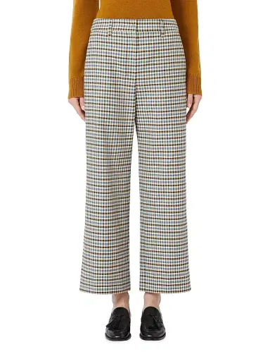 Max Mara Women's Patterned Wool and Cotton Trousers - Size 16 | Thumbnail 3 Max Mara Women's Patterned Wool and Cotton Trousers - Size 16 | Thumbnail 3