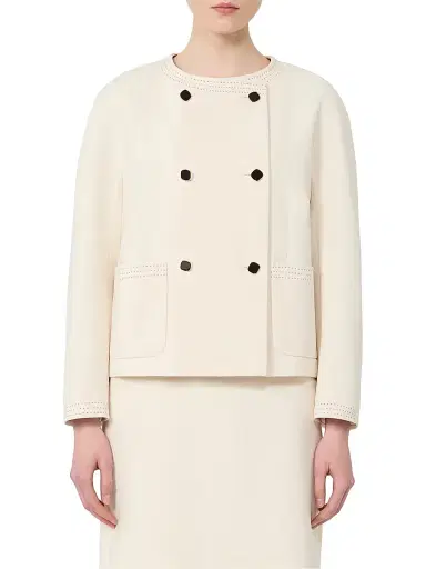 Max Mara Women's Boxy Jacket in Cady - Beige | Thumbnail 3 Max Mara Women's Boxy Jacket in Cady - Beige | Thumbnail 3