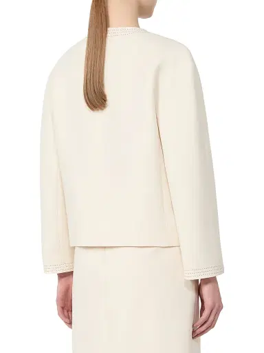 Max Mara Women's Boxy Jacket in Cady - Beige | Thumbnail 4 Max Mara Women's Boxy Jacket in Cady - Beige | Thumbnail 4