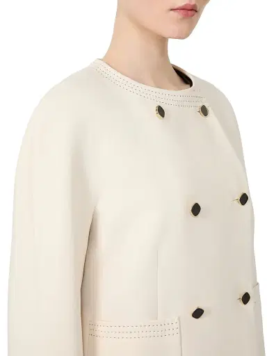 Max Mara Women's Boxy Jacket in Cady - Beige | Thumbnail 5 Max Mara Women's Boxy Jacket in Cady - Beige | Thumbnail 5