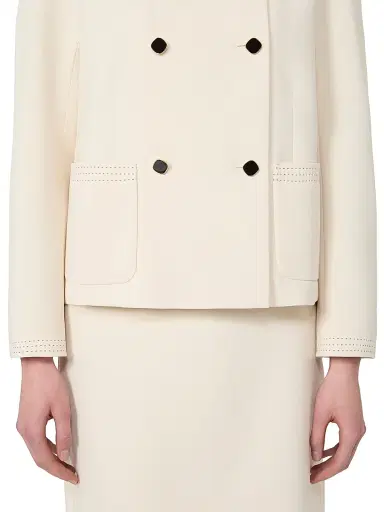Max Mara Women's Boxy Jacket in Cady - Beige | Thumbnail 6 Max Mara Women's Boxy Jacket in Cady - Beige | Thumbnail 6