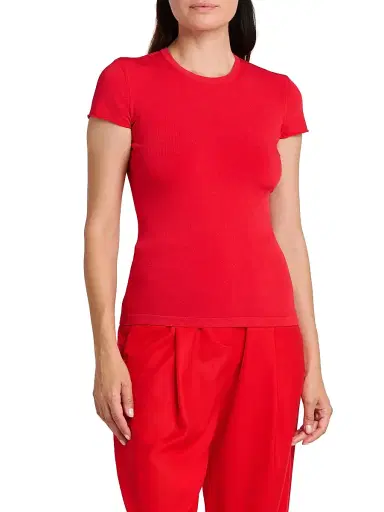Giorgio Armani Women's Jersey T-Shirt - Fiery Red | Thumbnail 3 Giorgio Armani Women's Jersey T-Shirt - Fiery Red | Thumbnail 3
