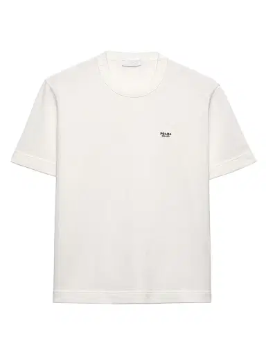 Prada Men's Cotton Crewneck Sweater - White | Thumbnail 1 Prada Men's Cotton Crewneck Sweater - White | Thumbnail 1