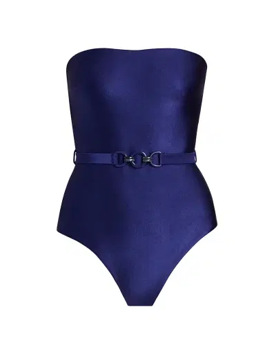 Zimmermann Women's Patience Belted Bandeau One-Piece Swimsuit - Royal Blue - Size 4 | Thumbnail 1 Zimmermann Women's Patience Belted Bandeau One-Piece Swimsuit - Royal Blue - Size 4 | Thumbnail 1