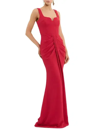 Rebecca Vallance Women's Zarya Ruched Gown - Red | Thumbnail 2 Rebecca Vallance Women's Zarya Ruched Gown - Red | Thumbnail 2