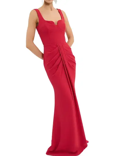 Rebecca Vallance Women's Zarya Ruched Gown - Red | Thumbnail 4 Rebecca Vallance Women's Zarya Ruched Gown - Red | Thumbnail 4