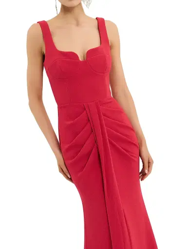 Rebecca Vallance Women's Zarya Ruched Gown - Red | Thumbnail 5 Rebecca Vallance Women's Zarya Ruched Gown - Red | Thumbnail 5