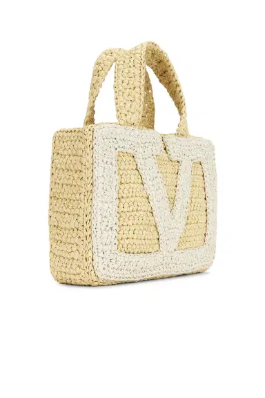 Valentino Garavani Crochet Raffia Viva Superstar Small Tote Bag | Thumbnail 4 Valentino Garavani Crochet Raffia Viva Superstar Small Tote Bag | Thumbnail 4