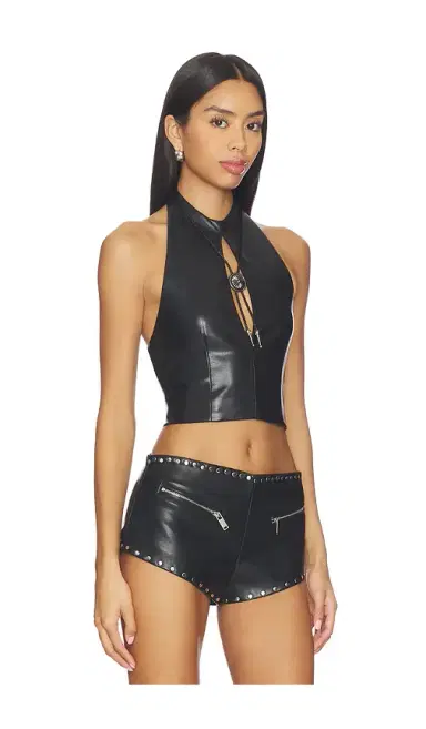 LAMARQUE x REVOLVE Stella Faux Leather Keyhole Halter Top | Thumbnail 2 LAMARQUE x REVOLVE Stella Faux Leather Keyhole Halter Top | Thumbnail 2