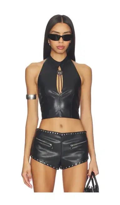 LAMARQUE x REVOLVE Stella Faux Leather Keyhole Halter Top | Thumbnail 1 LAMARQUE x REVOLVE Stella Faux Leather Keyhole Halter Top | Thumbnail 1