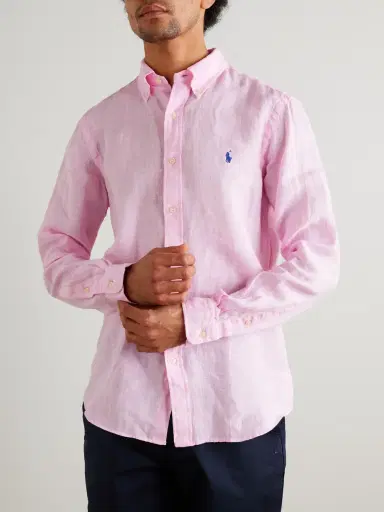 Polo Ralph Lauren Button-Down Collar Logo-Embroidered Linen Shirt - Men | Thumbnail 3 Polo Ralph Lauren Button-Down Collar Logo-Embroidered Linen Shirt - Men | Thumbnail 3