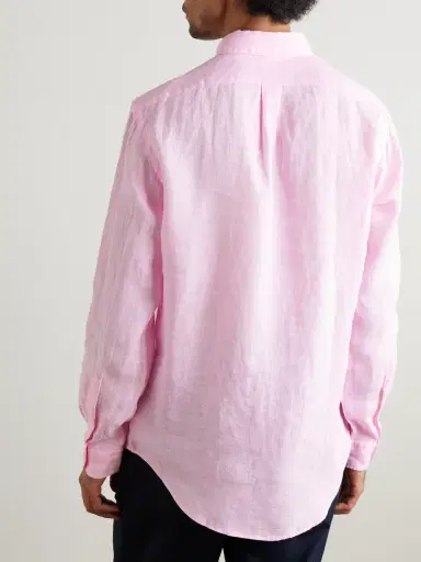 Polo Ralph Lauren Button-Down Collar Logo-Embroidered Linen Shirt - Men | Thumbnail 4 Polo Ralph Lauren Button-Down Collar Logo-Embroidered Linen Shirt - Men | Thumbnail 4