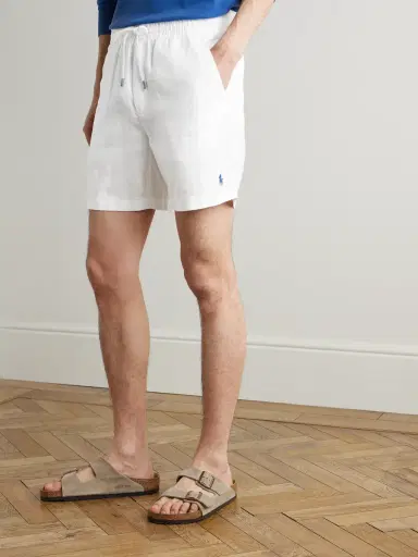 Polo Ralph Lauren Prepster Straight-Leg Logo-Embroidered Linen Drawstring Shorts - Men | Thumbnail 3 Polo Ralph Lauren Prepster Straight-Leg Logo-Embroidered Linen Drawstring Shorts - Men | Thumbnail 3