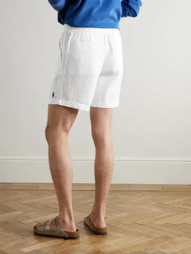 Polo Ralph Lauren Prepster Straight-Leg Logo-Embroidered Linen Drawstring Shorts - Men | Thumbnail 4 Polo Ralph Lauren Prepster Straight-Leg Logo-Embroidered Linen Drawstring Shorts - Men | Thumbnail 4