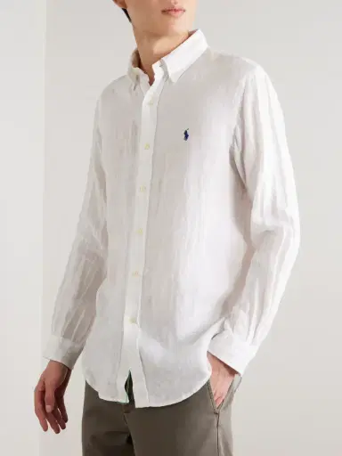 Polo Ralph Lauren Button-Down Collar Logo-Embroidered Linen Shirt - Men | Thumbnail 3 Polo Ralph Lauren Button-Down Collar Logo-Embroidered Linen Shirt - Men | Thumbnail 3