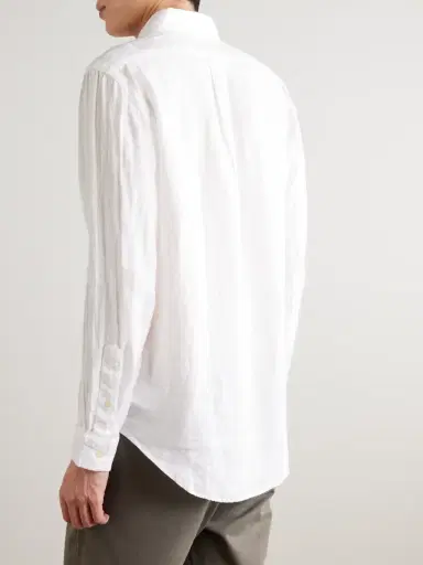 Polo Ralph Lauren Button-Down Collar Logo-Embroidered Linen Shirt - Men | Thumbnail 4 Polo Ralph Lauren Button-Down Collar Logo-Embroidered Linen Shirt - Men | Thumbnail 4