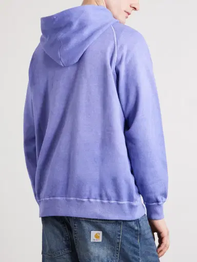 Neighborhood Logo-Embroidered Pigment-Dyed Cotton-Jersey Hoodie - Men | Thumbnail 4 Neighborhood Logo-Embroidered Pigment-Dyed Cotton-Jersey Hoodie - Men | Thumbnail 4