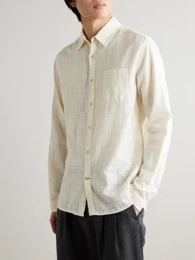 Oliver Spencer Connell Checked Organic Cotton-Seersucker Shirt - Men | Thumbnail 3 Oliver Spencer Connell Checked Organic Cotton-Seersucker Shirt - Men | Thumbnail 3