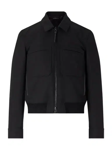 Tom Ford Leather-Trimmed Wool and Silk-Blend Jacket - Men | Thumbnail 1 Tom Ford Leather-Trimmed Wool and Silk-Blend Jacket - Men | Thumbnail 1