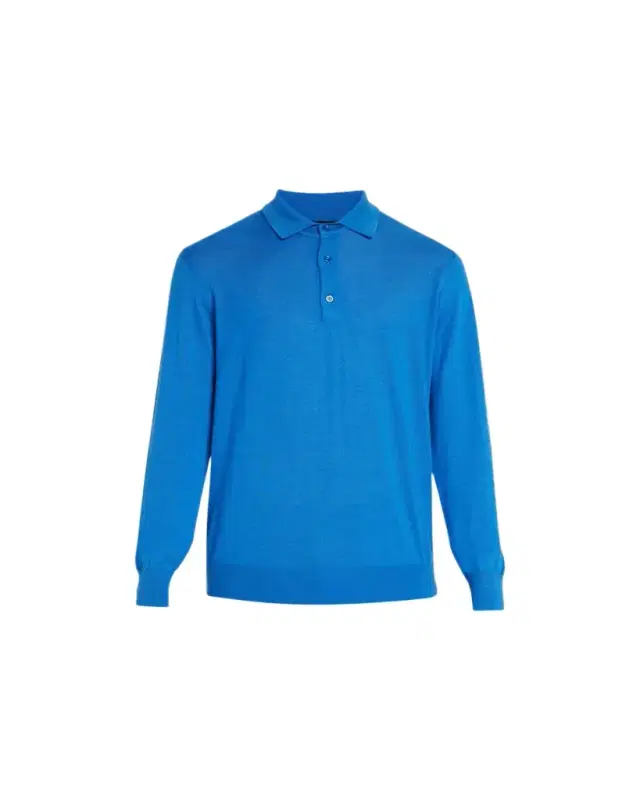 Men's Solid Long-Sleeve Polo Shirt Men's Solid Long-Sleeve Polo Shirt