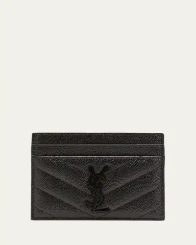 Saint Laurent YSL Monogram Card Case in Grained Leather | Thumbnail 4 Saint Laurent YSL Monogram Card Case in Grained Leather | Thumbnail 4