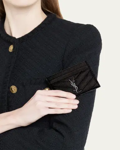 Saint Laurent YSL Monogram Card Case in Grained Leather | Thumbnail 5 Saint Laurent YSL Monogram Card Case in Grained Leather | Thumbnail 5