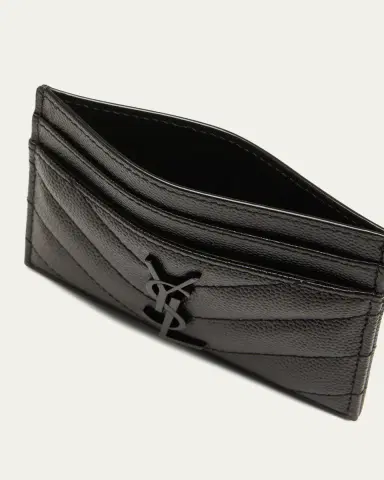 Saint Laurent YSL Monogram Card Case in Grained Leather | Thumbnail 7 Saint Laurent YSL Monogram Card Case in Grained Leather | Thumbnail 7