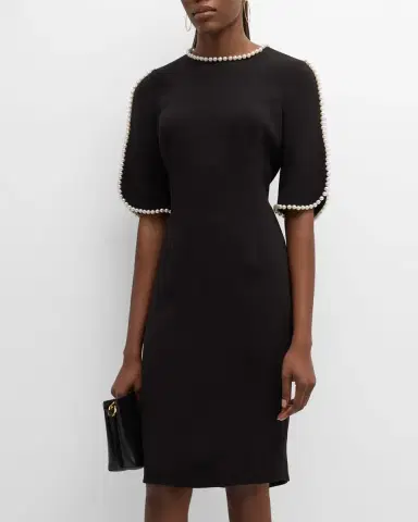Rickie Freeman for Teri Jon Pearl Trimmed Sheath Dress | Thumbnail 2 Rickie Freeman for Teri Jon Pearl Trimmed Sheath Dress | Thumbnail 2