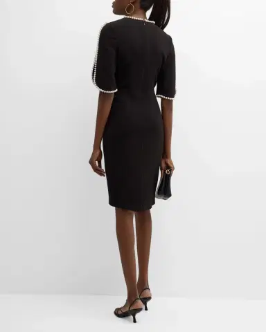 Rickie Freeman for Teri Jon Pearl Trimmed Sheath Dress | Thumbnail 3 Rickie Freeman for Teri Jon Pearl Trimmed Sheath Dress | Thumbnail 3