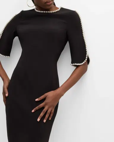 Rickie Freeman for Teri Jon Pearl Trimmed Sheath Dress | Thumbnail 6 Rickie Freeman for Teri Jon Pearl Trimmed Sheath Dress | Thumbnail 6