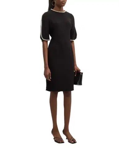 Rickie Freeman for Teri Jon Pearl Trimmed Sheath Dress | Thumbnail 1 Rickie Freeman for Teri Jon Pearl Trimmed Sheath Dress | Thumbnail 1