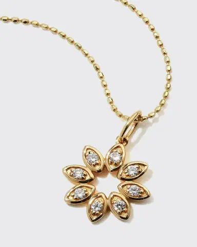 Sydney Evan 14k Diamond Marquise Flower Necklace | Thumbnail 3 Sydney Evan 14k Diamond Marquise Flower Necklace | Thumbnail 3