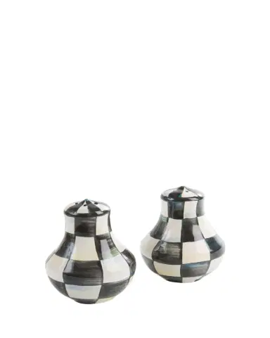 MacKenzie-Childs Courtly Check Enamel Salt & Pepper Shakers | Thumbnail 1 MacKenzie-Childs Courtly Check Enamel Salt & Pepper Shakers | Thumbnail 1