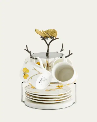 Michael Aram Butterfly Ginkgo Demitasse Set with Stand | Thumbnail 3 Michael Aram Butterfly Ginkgo Demitasse Set with Stand | Thumbnail 3