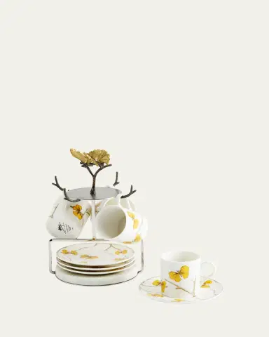 Michael Aram Butterfly Ginkgo Demitasse Set with Stand | Thumbnail 4 Michael Aram Butterfly Ginkgo Demitasse Set with Stand | Thumbnail 4
