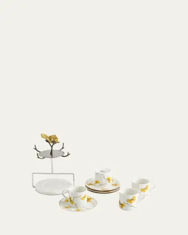 Michael Aram Butterfly Ginkgo Demitasse Set with Stand | Thumbnail 5 Michael Aram Butterfly Ginkgo Demitasse Set with Stand | Thumbnail 5