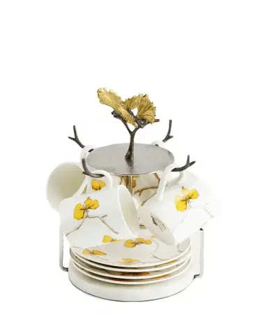 Michael Aram Butterfly Ginkgo Demitasse Set with Stand | Thumbnail 1 Michael Aram Butterfly Ginkgo Demitasse Set with Stand | Thumbnail 1