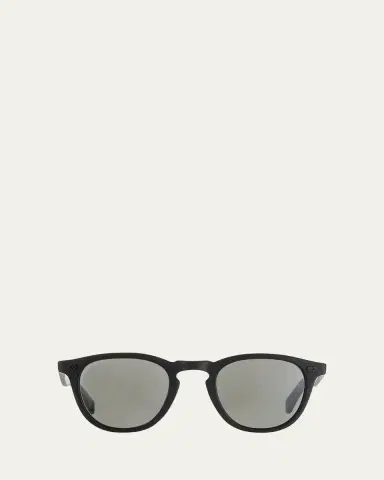 Garrett Leight Men's Hampton X Round Acetate Sunglasses, Black | Thumbnail 2 Garrett Leight Men's Hampton X Round Acetate Sunglasses, Black | Thumbnail 2